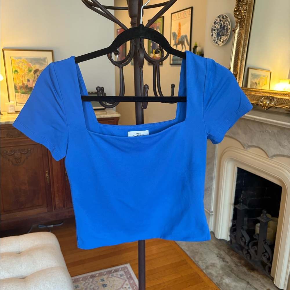 Babaton Contour Cobalt Blue Square Neck Crop Top
